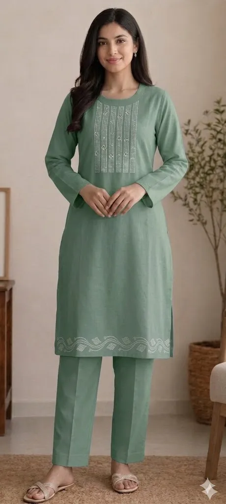Cotton Elegance Two-Piece Collection (Grace in Light Brown)